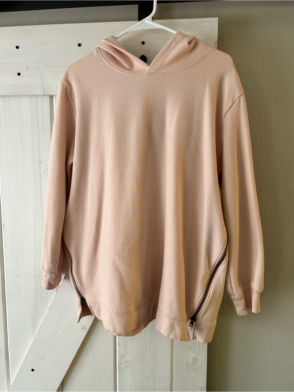 Maternity/Nursing Blush Pink Hooded Sweatshirt/Hoodie with Side Zippers